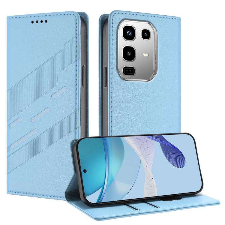 For Infinix Note 50 Pro 4G Embossed Multi-functional Wallet Retro Leather Phone Case(Light Blue)