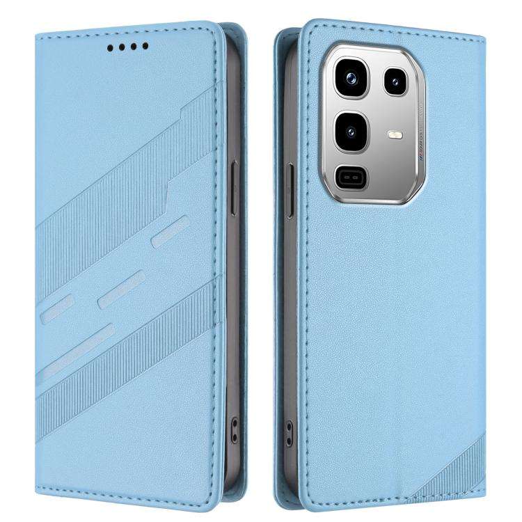 For Infinix Note 50 Pro 4G Embossed Multi-functional Wallet Retro Leather Phone Case(Light Blue)