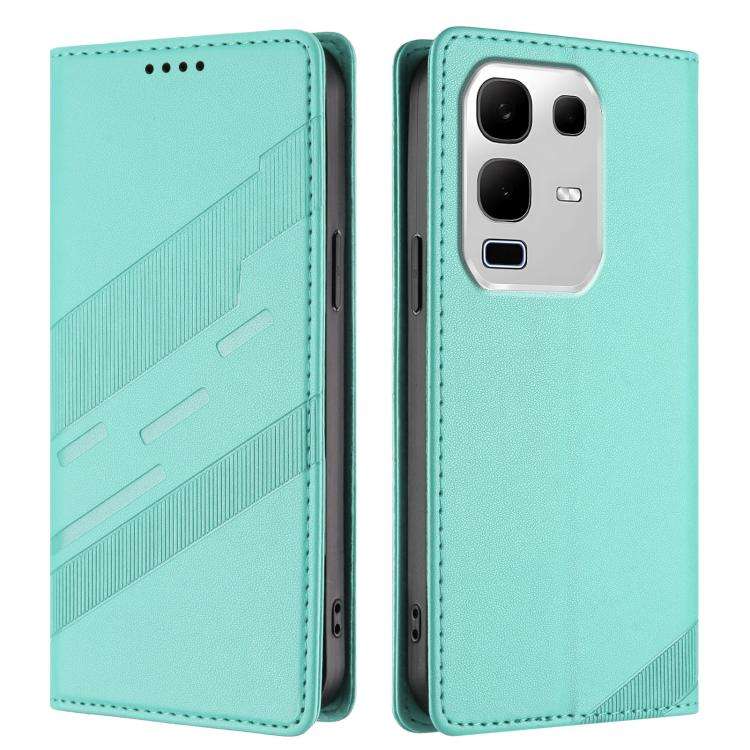 For Infinix Note 50s 5G Embossed Multi-functional Wallet Retro Leather Phone Case(Mint Green)