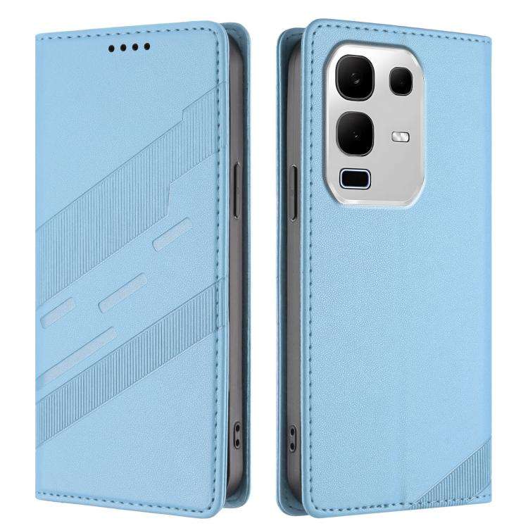 For Infinix Note 50s 5G Embossed Multi-functional Wallet Retro Leather Phone Case(Light Blue)