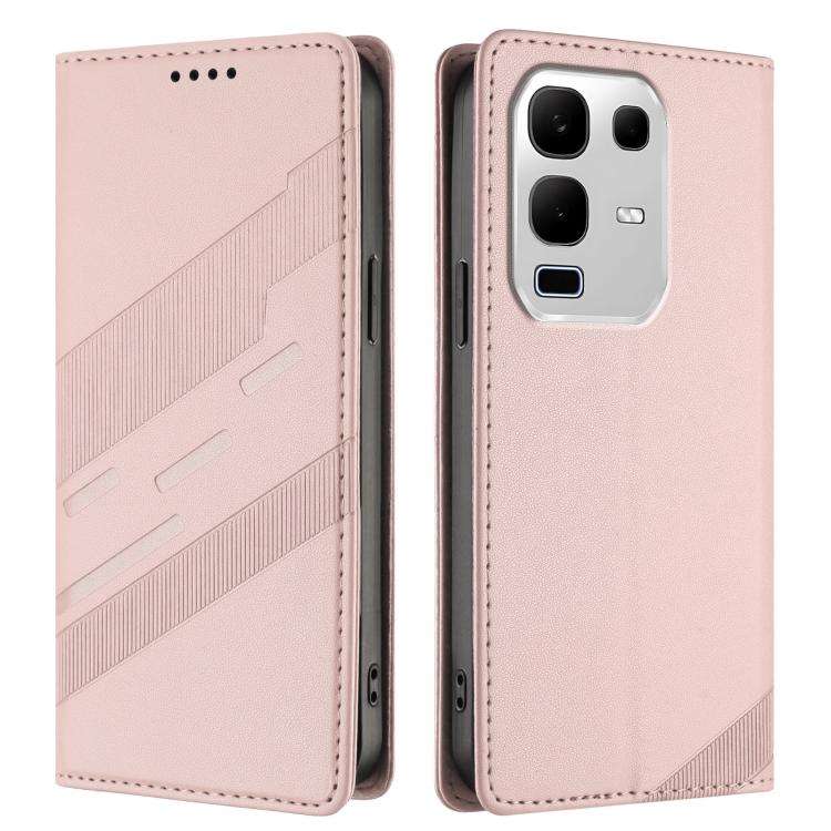 For Infinix Note 50x 5G Embossed Multi-functional Wallet Retro Leather Phone Case(Pink)
