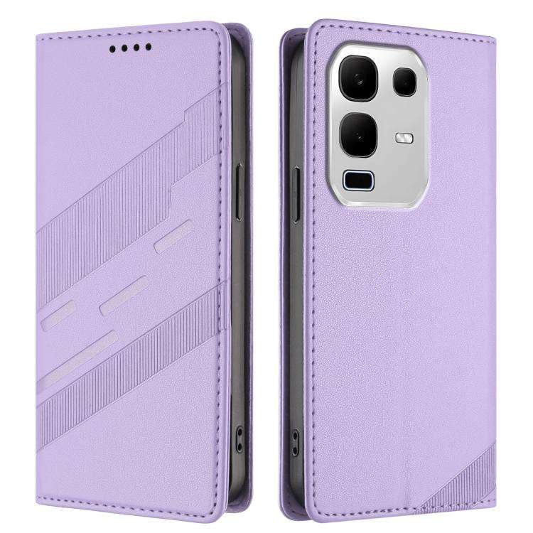 For Infinix Note 50x 5G Embossed Multi-functional Wallet Retro Leather Phone Case(Light Purple)