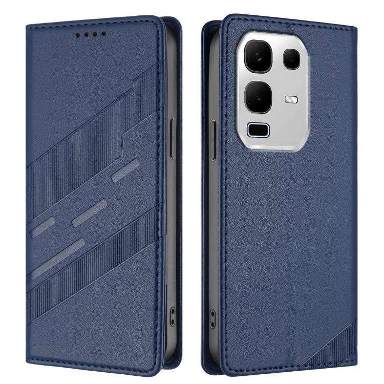 For Infinix Note 50x 5G Embossed Multi-functional Wallet Retro Leather Phone Case(Dark Blue)
