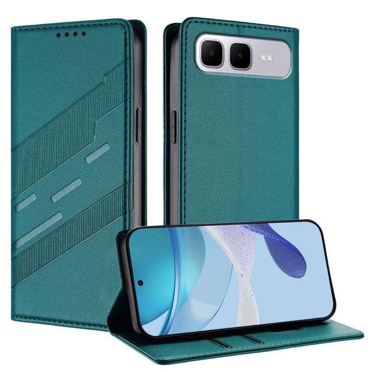 For Infinix Smart 10 Plus 4G Embossed Multi-functional Wallet Retro Leather Phone Case(Dark Green)