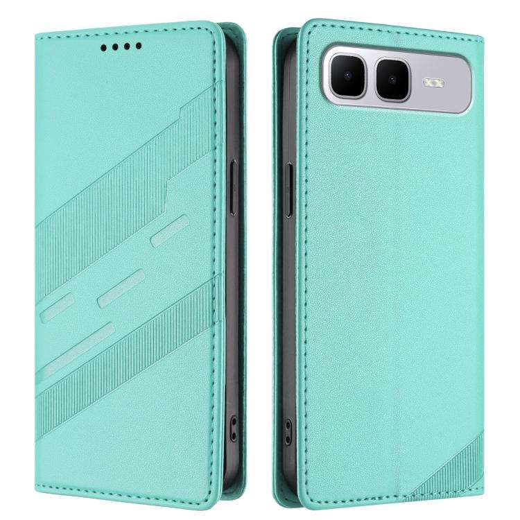 For Infinix Smart 10 Plus 4G Embossed Multi-functional Wallet Retro Leather Phone Case(Mint Green)