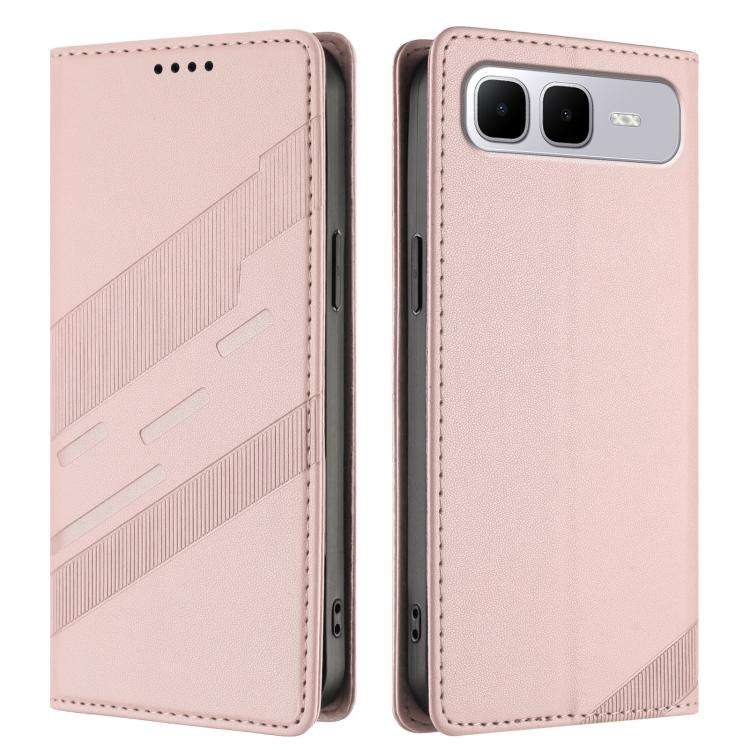 For Infinix Smart 10 Plus 4G Embossed Multi-functional Wallet Retro Leather Phone Case(Pink)