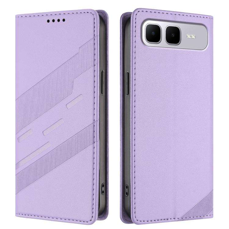 For Infinix Smart 10 Plus 4G Embossed Multi-functional Wallet Retro Leather Phone Case(Light Purple)
