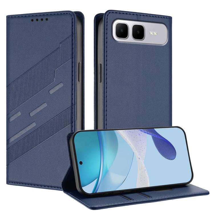 For Infinix Smart 10 Plus 4G Embossed Multi-functional Wallet Retro Leather Phone Case(Dark Blue)