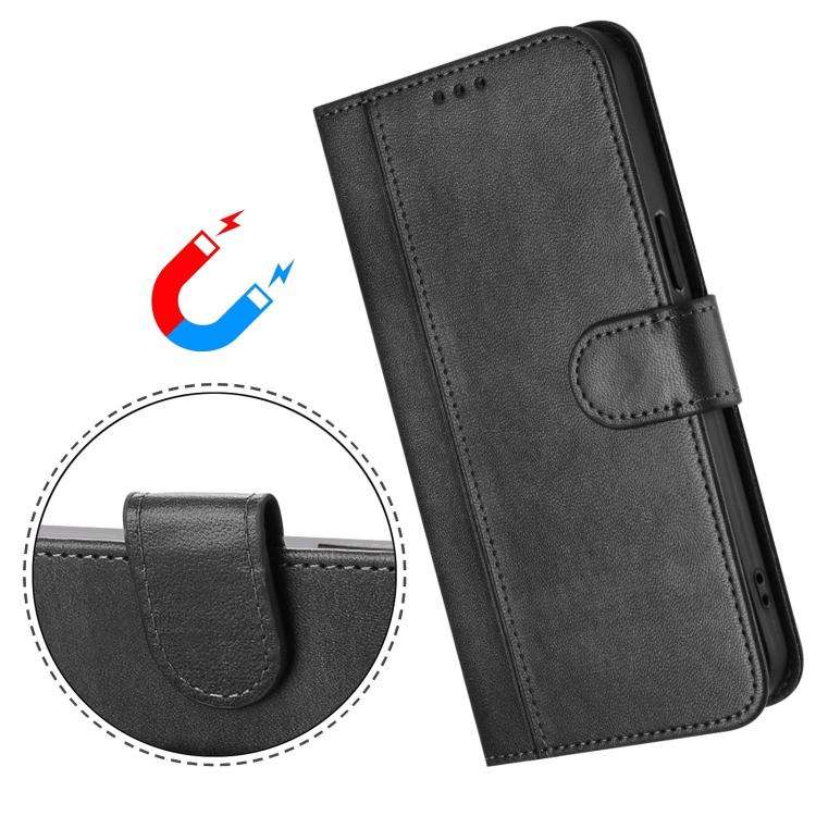 For Motorola Moto G Play 2023 / G Pure 2021 Line Splicing Buckle Retro Leather Phone Case(Black)