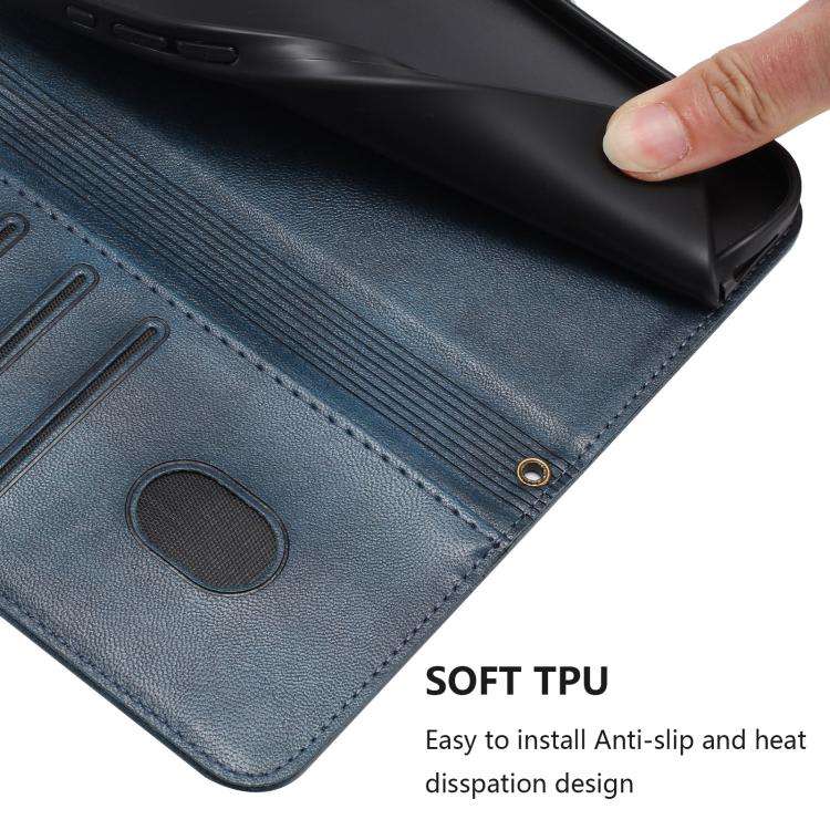 For Motorola Moto G62 5G Global / India Line Splicing Buckle Retro Leather Phone Case(Dark Blue)