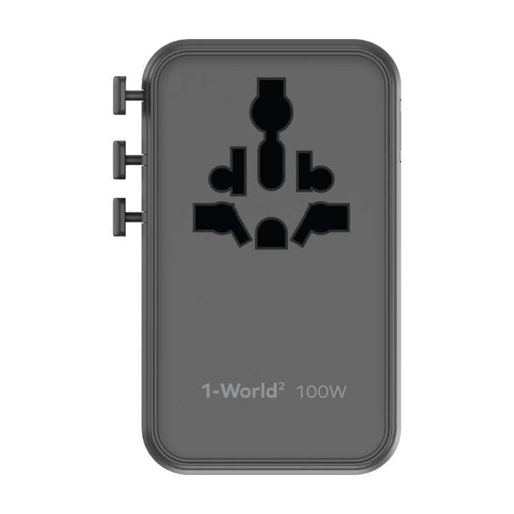 MOMAX UA23 1-World 2 4-Port Mini Universal Travel GaN Charger 100W with Dual AC(Black)