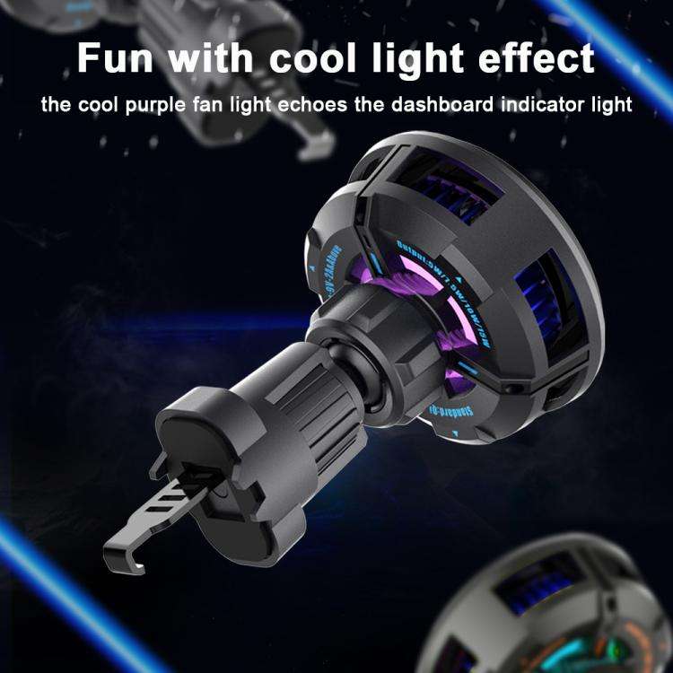 Q7 RGB Semiconductor Heat Dissipation 15W Car Wireless Charger Phone Holder(Black)