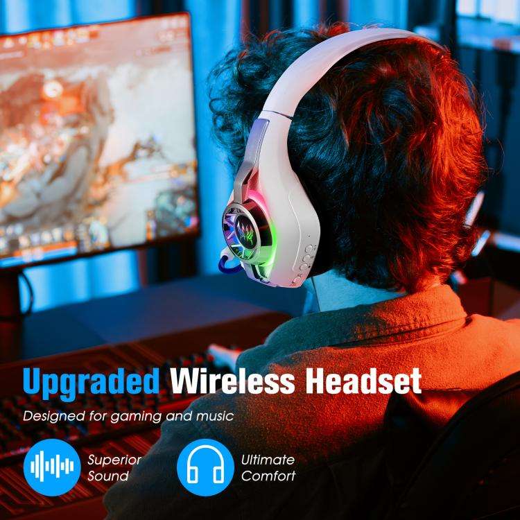 KOTION EACH GS400 Ultra Over Ear Bluetooth Wired 2.4GHz Tri-mode Gaming Headset(White)