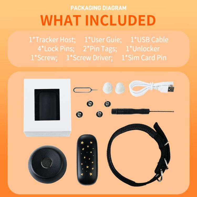 RF-V53 IP67 Waterproof Pet GPS Collar Tracking Device Anti-loss Positioner(Black)