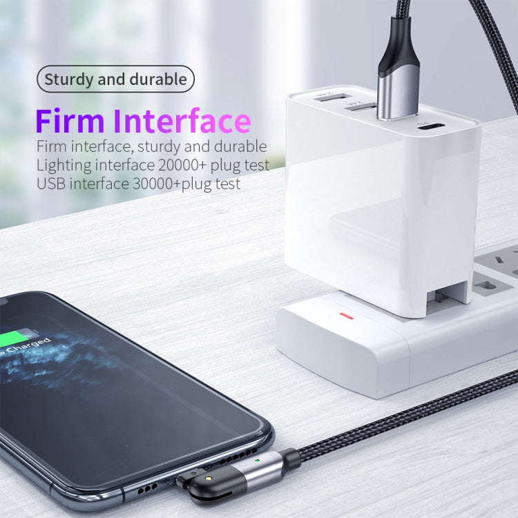 FXCL-WY09 2.4A USB to 8 Pin 180 Degree Rotating Elbow Charging Cable, Length:1.2m(Red)