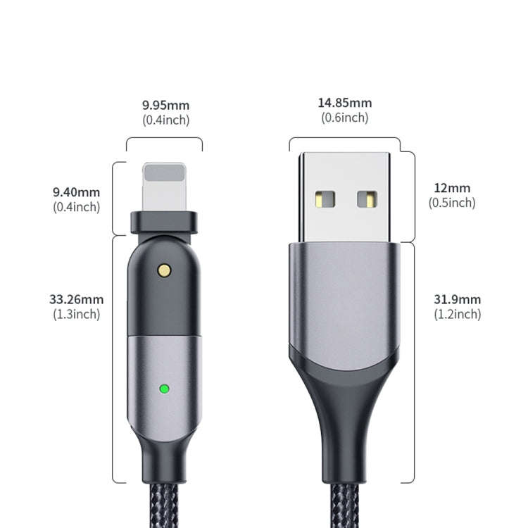 FXCL-WY09 2.4A USB to 8 Pin 180 Degree Rotating Elbow Charging Cable, Length:1.2m(Red)