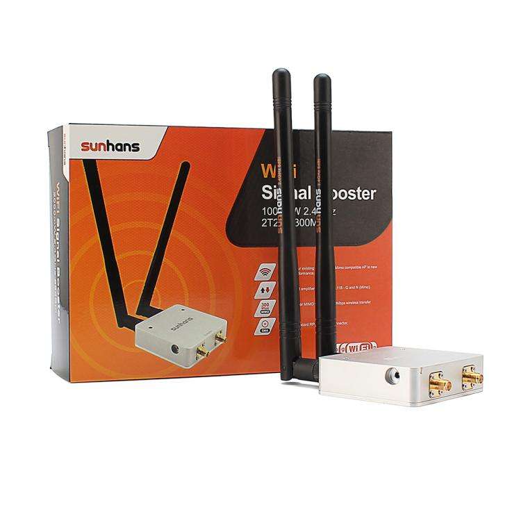 Sunhans 2.4GHz 1000mW 2T2R  300Mbps MIMO WiFi Signal Booster(EU Plug)