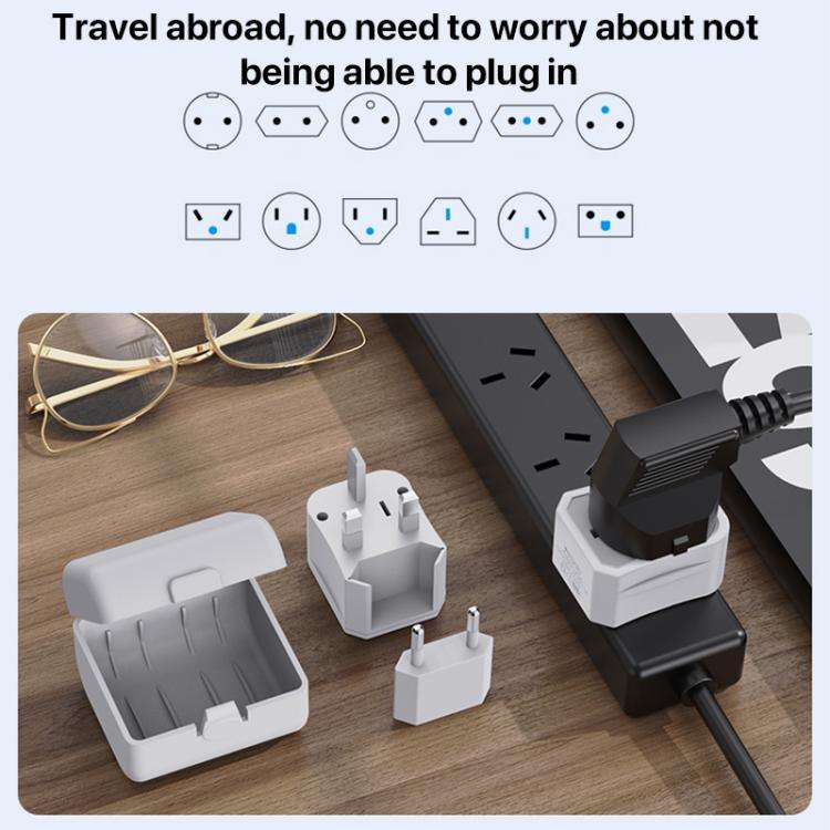 Yesido MC25 750W Universal Multifunction Travel Plug Adapter Kit with Storage Case(White)