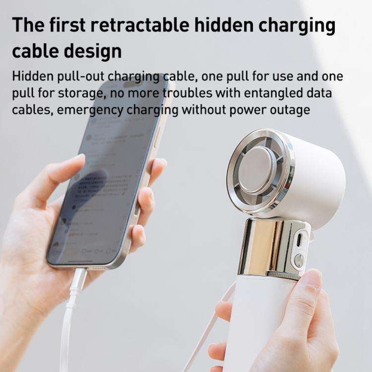 MF119 High Speed ??Ice Compress Handheld Fan with Retractable Cord(Black)