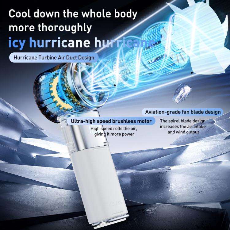 MF119 High Speed ??Ice Compress Handheld Fan with Retractable Cord(Black)