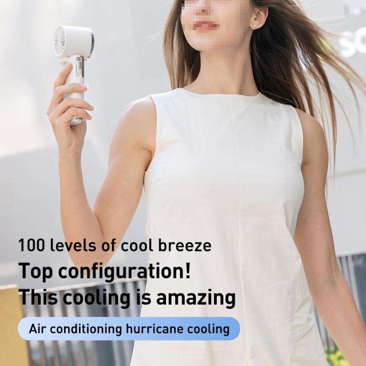 MF119 High Speed ??Ice Compress Handheld Fan with Retractable Cord(Black)