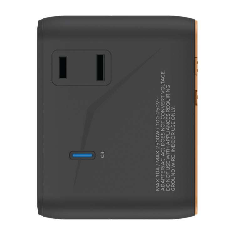 MOMAX UA22 1-World2 70W Dual AC Mini GaN Global Travel Fast Charging Socket(Desert Gold)