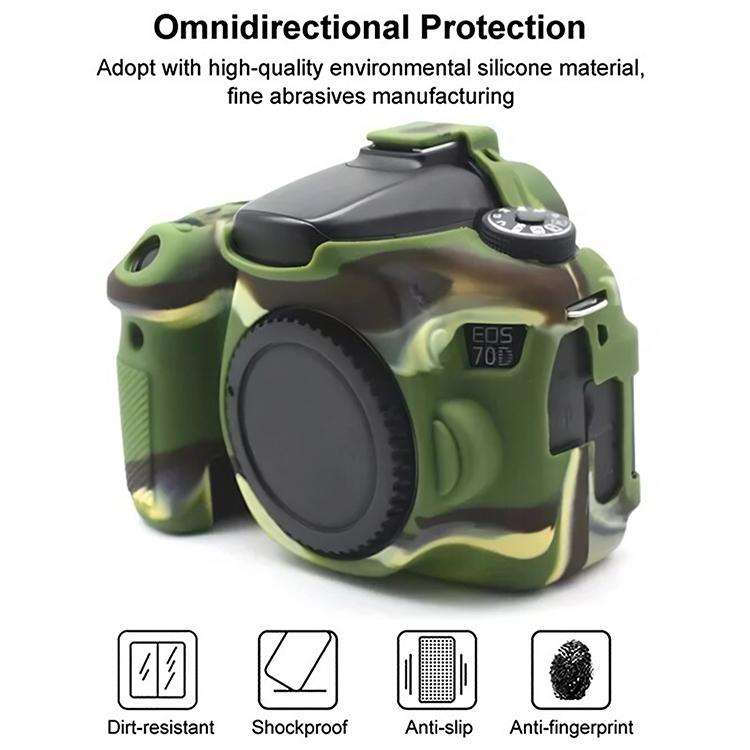 For Canon EOS 70D Soft Silicone Protective Case(Yellow)