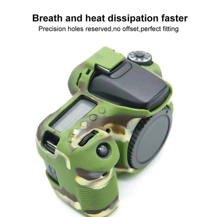 For Canon EOS 70D Soft Silicone Protective Case(Camouflage)