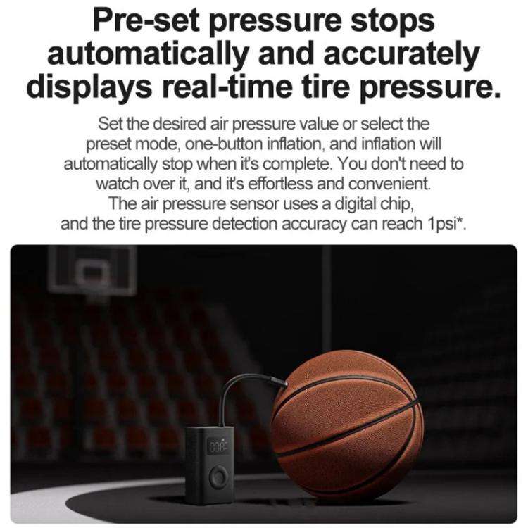 Xiaomi Mijia Air Pump 2D Portable Electric Air Compressor For Motorcycle Car Basketball(Black)