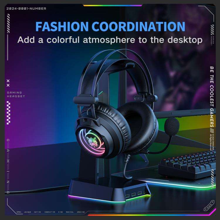 ONIKUMA X80 Abyssal Mirror Effect Game Headphones(Black)
