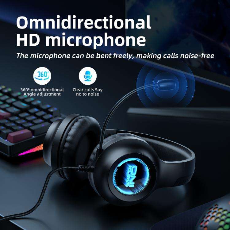 ONIKUMA X36 Abyss Lamp Effect 40mm Custom Drive Unit Game Headphones(Black)