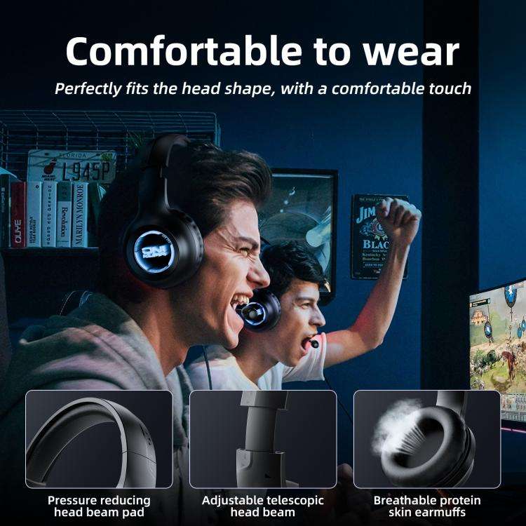 ONIKUMA X36 Abyss Lamp Effect 40mm Custom Drive Unit Game Headphones(Black)