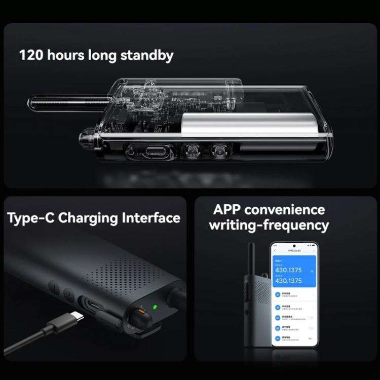 Original Xiaomi Walkie Talkie 3 Chat Version Support 1-5km Intercom Distance, APP Writing Frequen...
