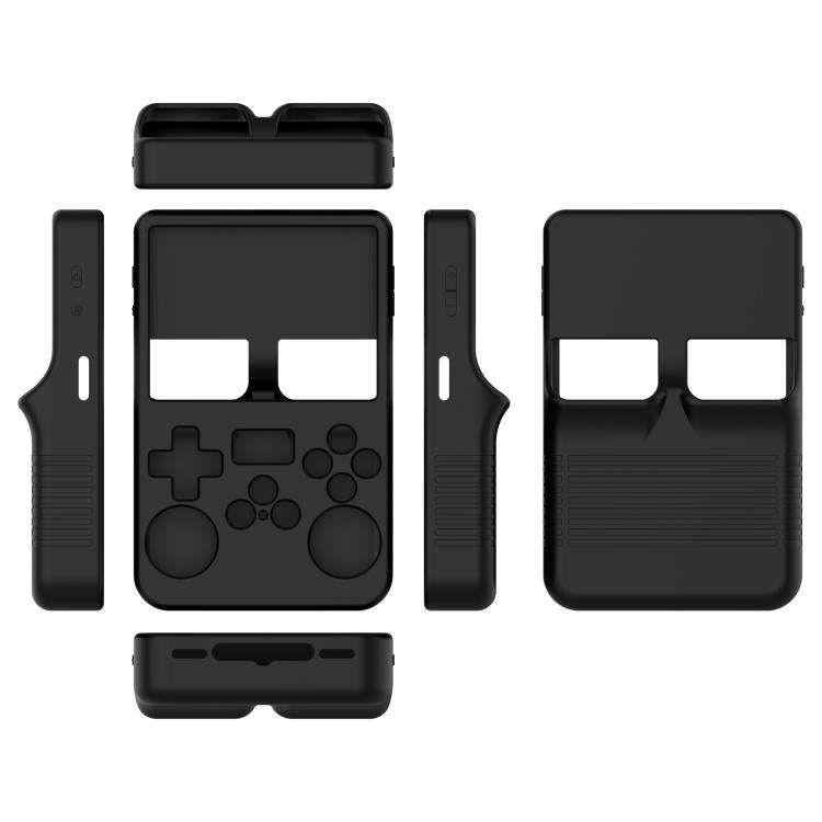 For ANBERNIC R36S Silicone Handheld Game Console Protective Case(Black)