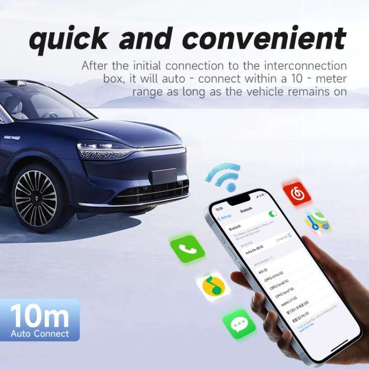 2 in 1 USB Wired to Wireless Car CarPlay / Android Box Adapter, with USB and Type-C Cable(Black)