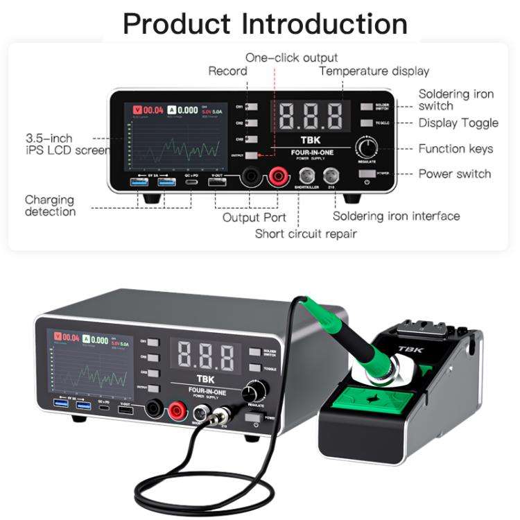 TBK-219 20V / 5A All-purpose Integrated Workstation Power Supply with C210 Soldering Iron, Plug:U...