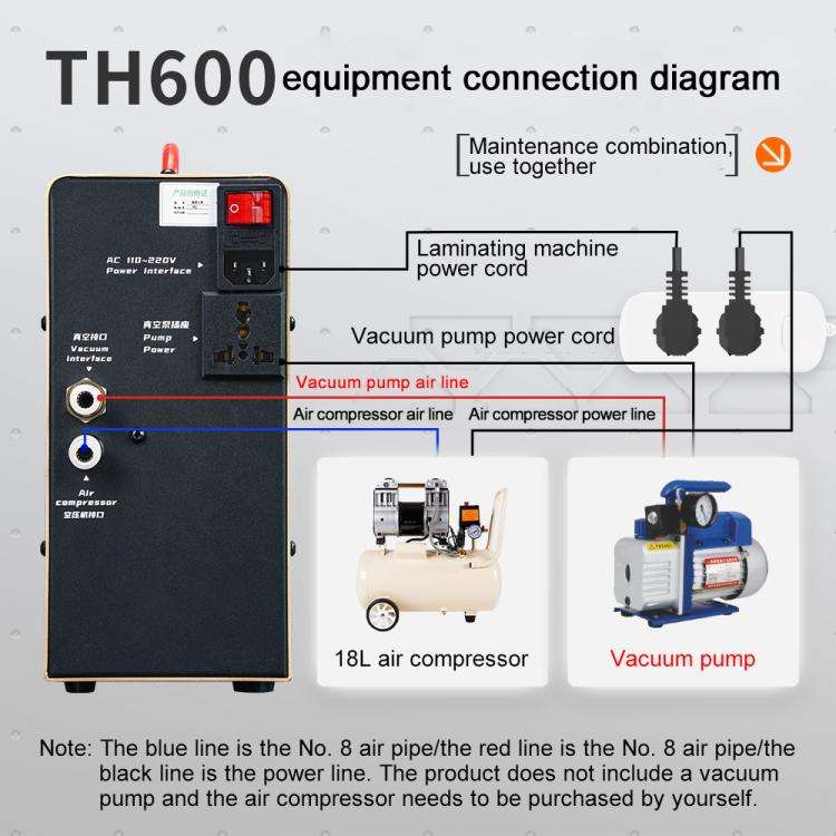 Qianli TH600 Phone LCD Curved / Straight Screen Universal Pressing Laminating Machine, Plug:EU Plug