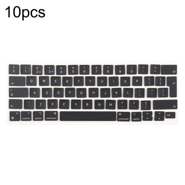 For MacBook A2251 A2289 A2238 A2338 10pcs UK Big Enter Version Keycaps, Language:English