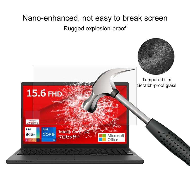 For Fujitsu FMV Lite WA1 15.6 9H 0.3mm Explosion-proof Tempered Glass Film