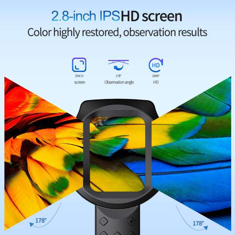 2.8 inch IPS Screen Industrial Handheld Digital Microscope(Black)