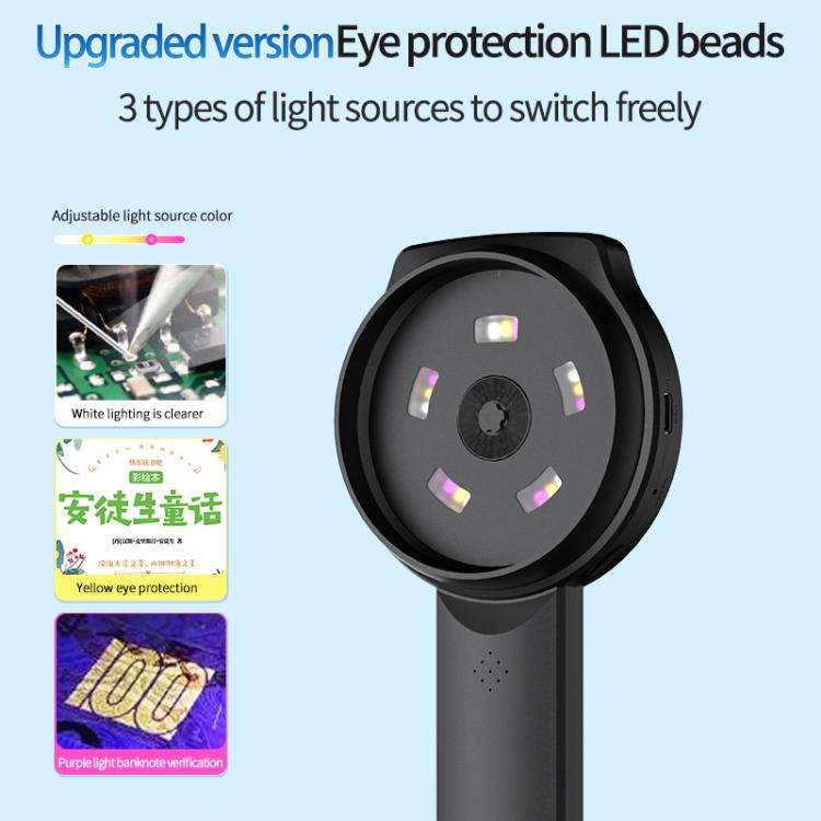 2.8 inch IPS Screen Industrial Handheld Digital Microscope(Black)