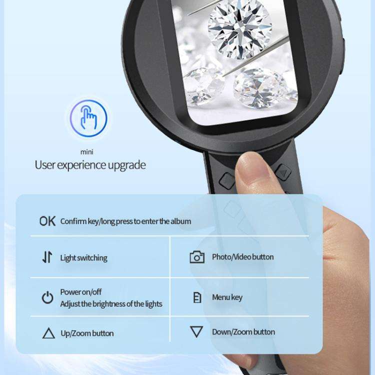 2.8 inch IPS Screen Industrial Handheld Digital Microscope(Black)