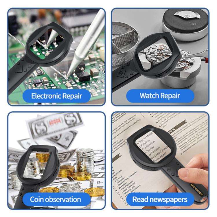 2.8 inch IPS Screen Industrial Handheld Digital Microscope(Black)