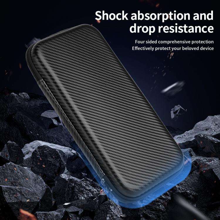 For Nintendo Switch 2 Carbon Fiber Full Cover Shockproof Storage Bag(Black)