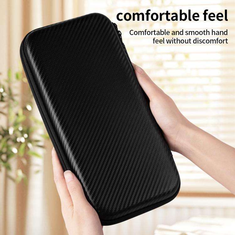For Nintendo Switch 2 Carbon Fiber Full Cover Shockproof Storage Bag(Black)
