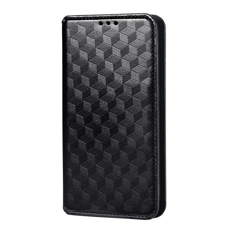 For Motorola Moto G42 Cubic Grid Texture Flip Leather Phone Case(Black)