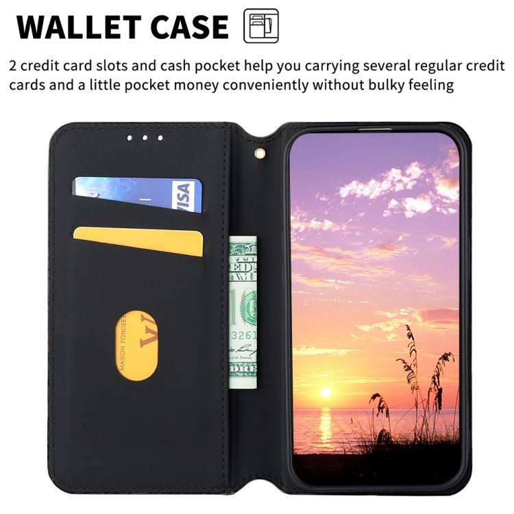 For Motorola Moto G42 Cubic Grid Texture Flip Leather Phone Case(Black)