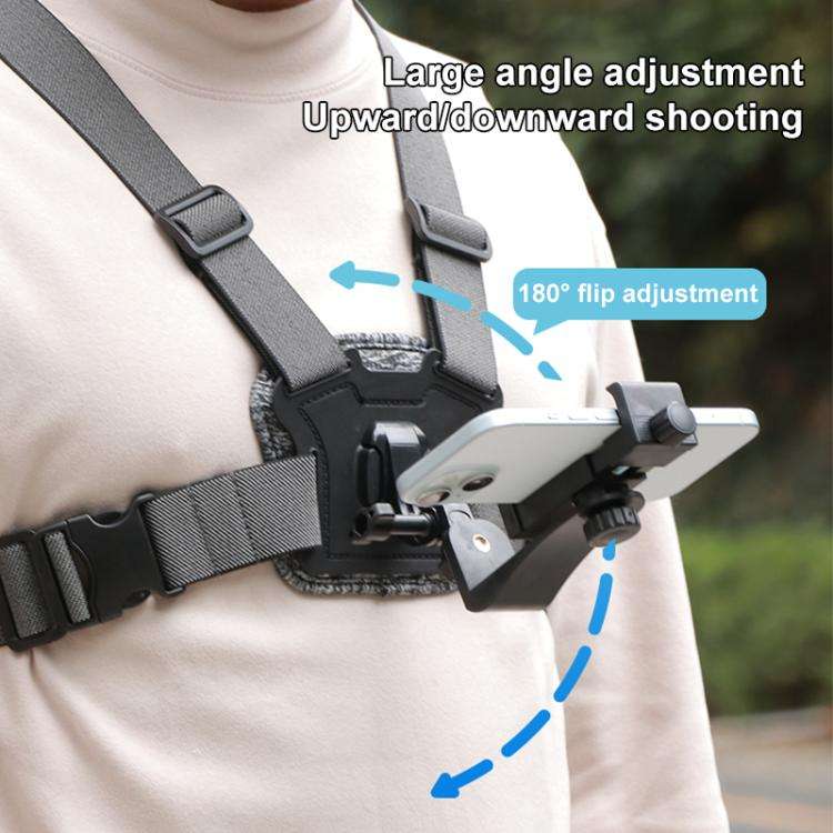 4 in 1 Quick Release Body Mount Belt Chest Strap with Mount & Screw(Grey)