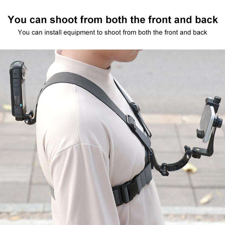 4 in 1 Quick Release Body Mount Belt Chest Strap with Mount & Screw(Grey)