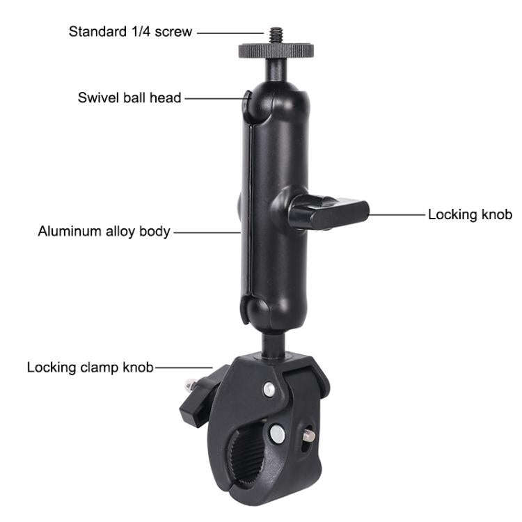 Universal Action Camera Bicycle Handlebar Clamp, Size:L 24cm(Black)
